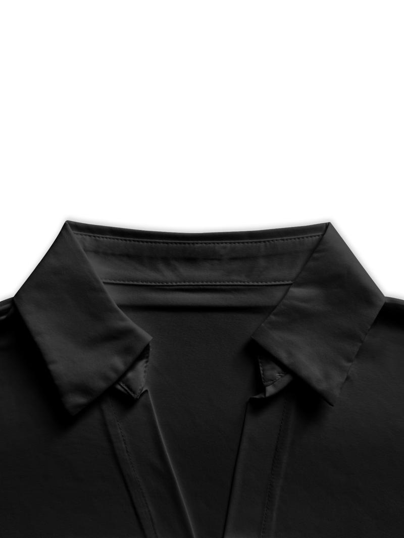 Women's casual loose V-neck long-sleeved shirt jumpsuit, elegant woven fabric, slim fit, suitable for all seasons, and can be layered flexibly.