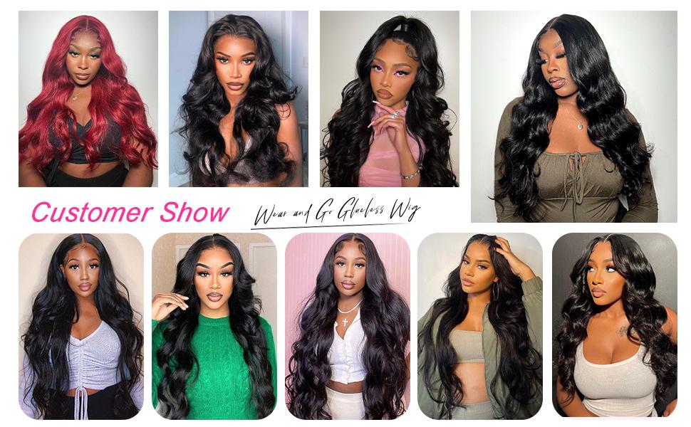 28 Inch Wear and Go Glueless Wigs Human Hair Pre Plucked Pre Cut for Beginners 5x5 HD Lace Closure Wigs Human Hair 180% Density Body Wave Lace Front Wigs No Glue Pre Cut 3 Seconds to Wear Glueless Wig