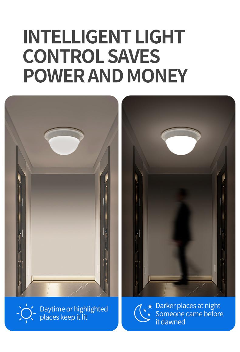 Smart LED Voice-Controlled Light, Public Hallway Corridor Home Radar High Sensitivity Sound-Light Sensor Integrated Lamp