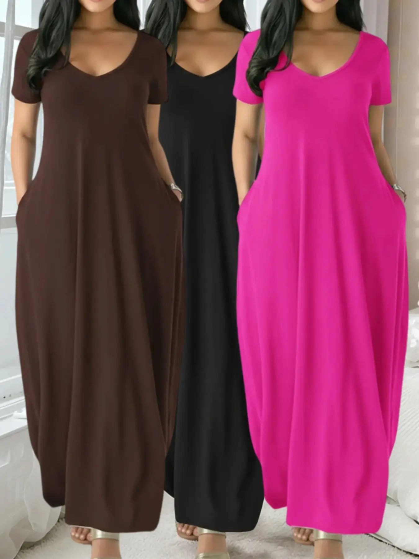 Black + Coffee Brown + Rose Red