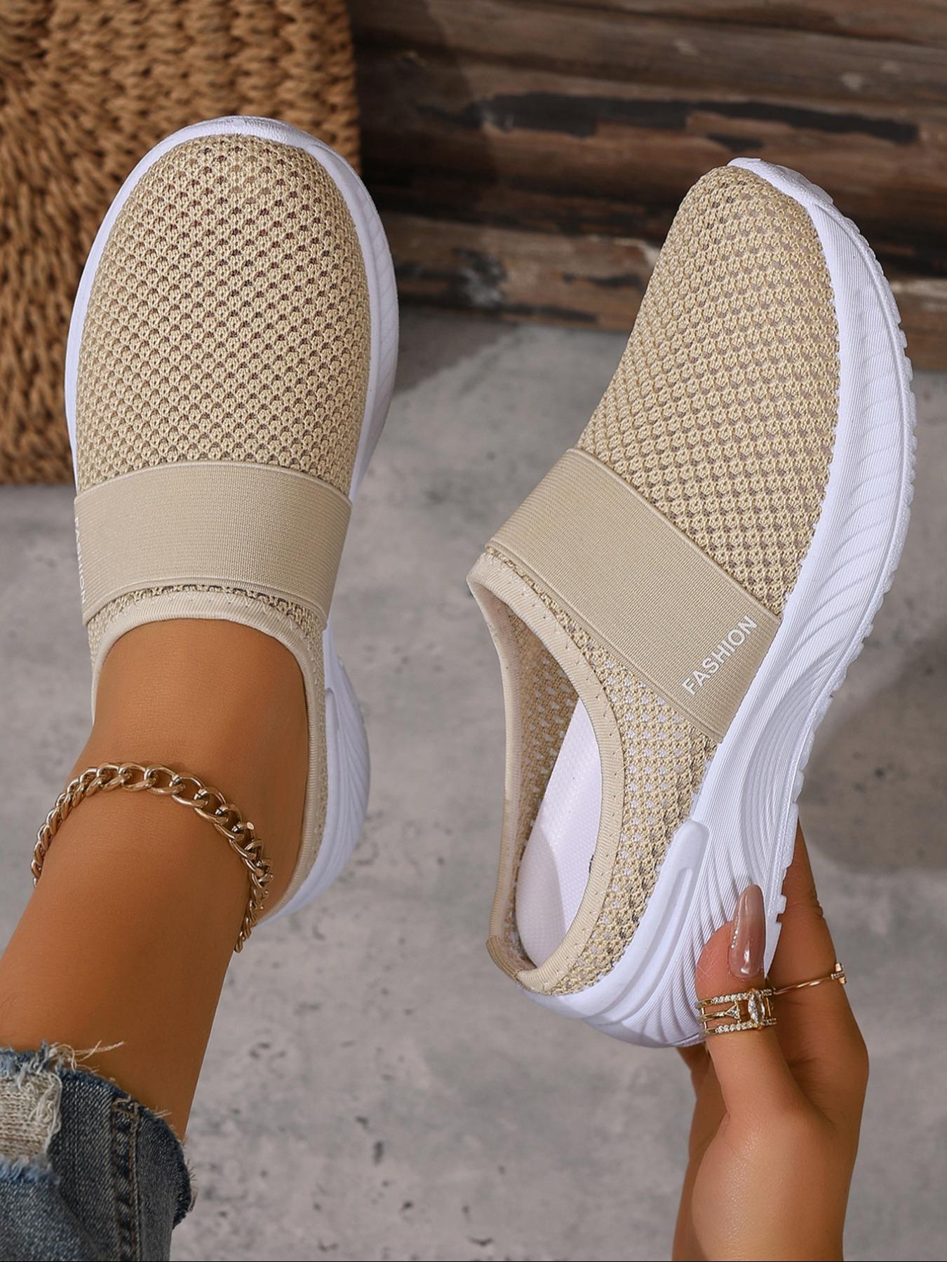 Women's Casual Slip On Lightweight Sneakers, Slip-On Style, Breathable Mesh Upper, Comfortable Fit for Spring Summer Beach Vacation Travel