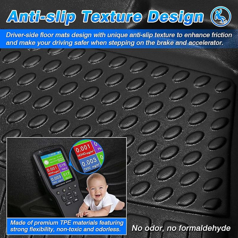 Canvcle Floor Mats for Nissan Altima 2013-2025 All Weather TPE Odorless Protection Heavy Duty Waterproof Durable Non-slip Easy Cleaning