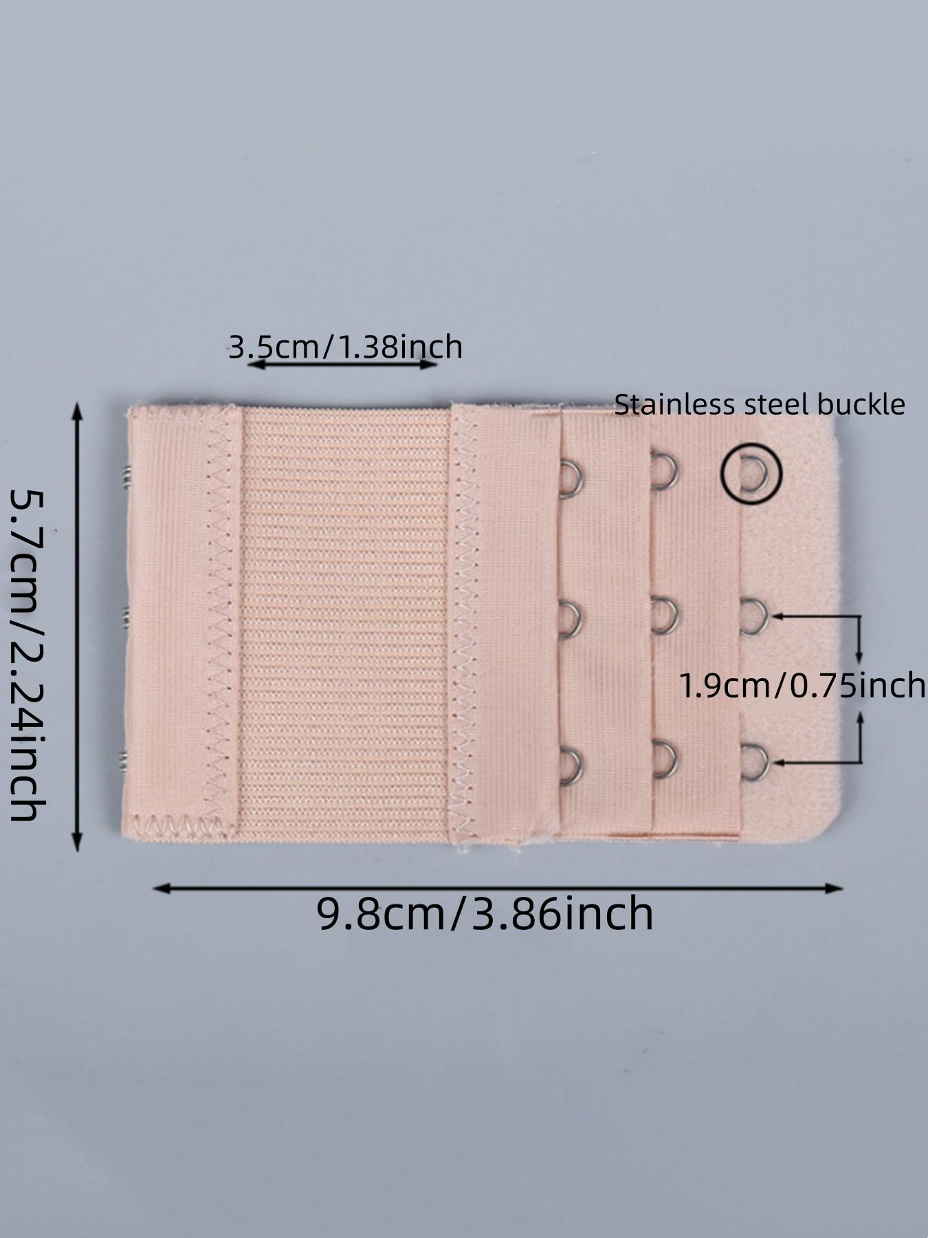 3-Pack Women's Stainless Steel Elastic Bra Extenders, 3-Row 3-Hook Elastic Bra Clasps, Soft and Comfortable High-Stretch Bra Back Extenders