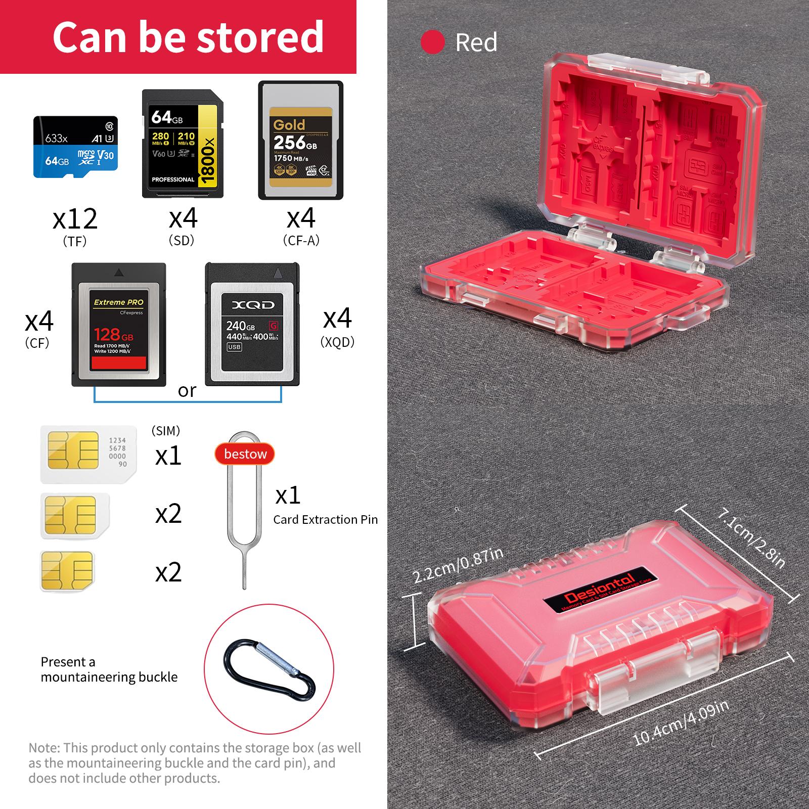 Desiontal E8 Memory Card Storage Box, Waterproof Silicone, High Aesthetic Value, Transparent Three Color, Multiple Models
