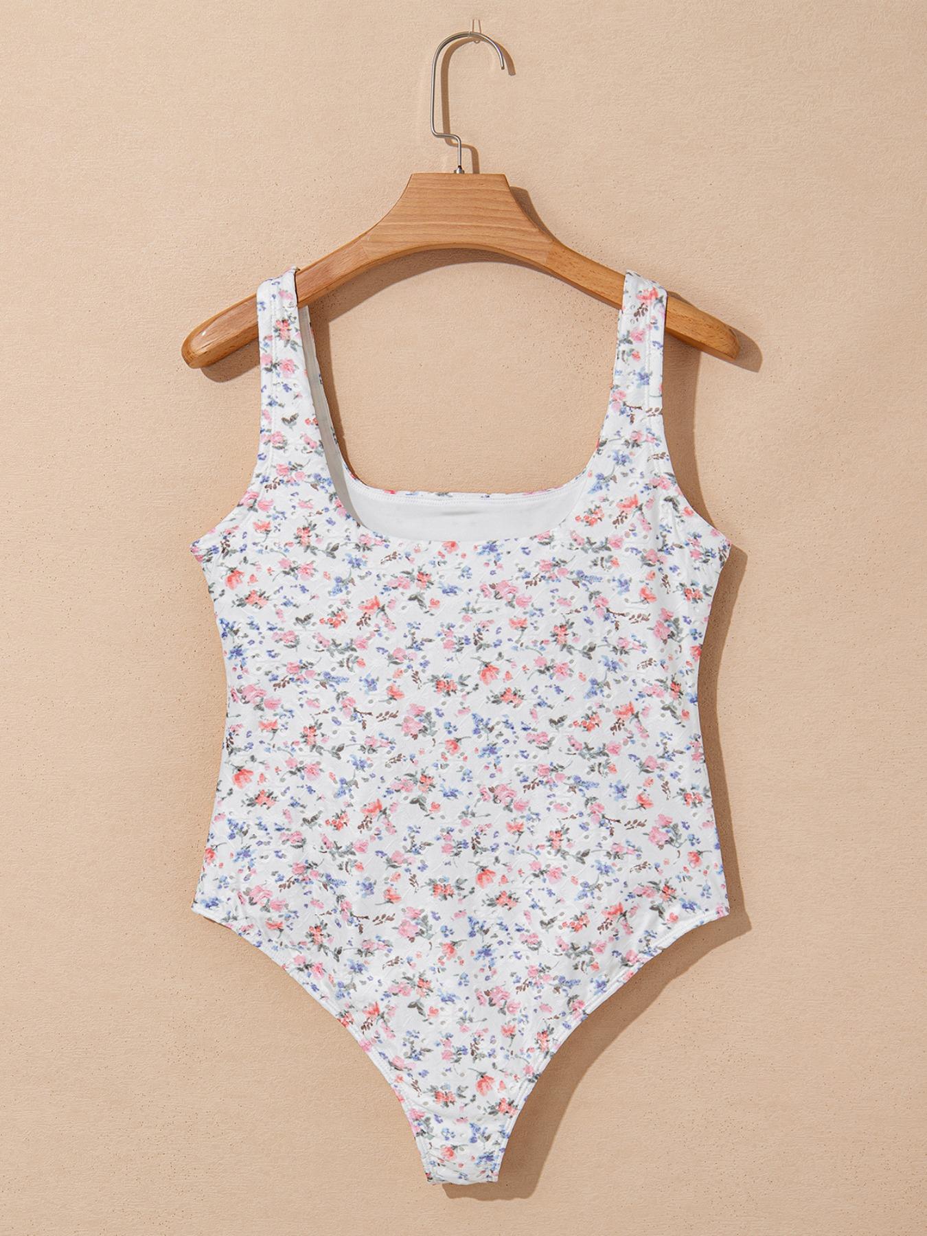 Women's Floral Print Cami Bodysuit, Fitted Casual Sleeveless Bodysuit for Spring & Fall, Boho Ladies Clothes for Daily Wear, Summer Clothes Women, Tank Tops, Bohemian Womenswear