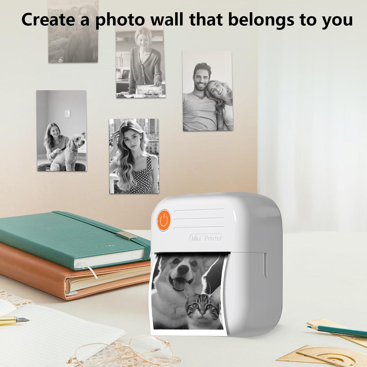 Wireless Mini Printer, Thermal Wireless Printer, Ink Free Sticker Printer, Inkless Printer, Portable Receipt Printer, Suitable for Photos, 1200mAh,4.44Wh, Diaries, suitable for family, friends, traveling and outdoor adventures, Portable Handheld Printer Wireless Mini Printer, Thermal Wireless Printer, Ink Free Sticker Printer, Inkless Printer, Portable Receipt Printer, Suitable for Photos, 1200mAh,4.44Wh, Diaries, suitable for family, friends, traveling and outdoor adventures, Portable Handheld Printer