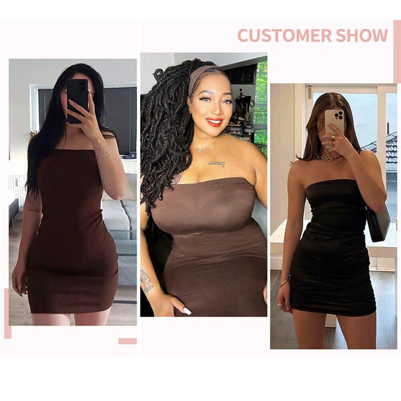 Women Strapless Shapewear Slip Tummy Control Seamless Body Shaper for Under Dresses Comfortable Compression