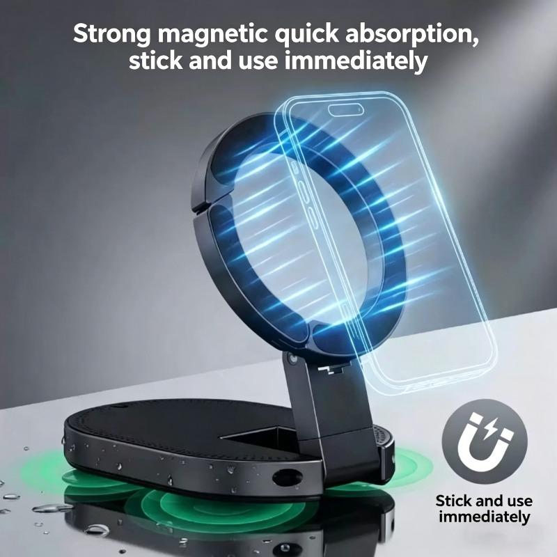 3-in-1 Magnetic Phone Holder Compatible for Magsafe iPhone 12/13/14/15/16/17, Foldable Carabiner Bracket with Double Lock & 360° Rotation, Rotatable Magnetic Clip, Ultra-Portable for Car Dashboard, Gym, Office, Desktop - Suitable for Smartphones/Tablets