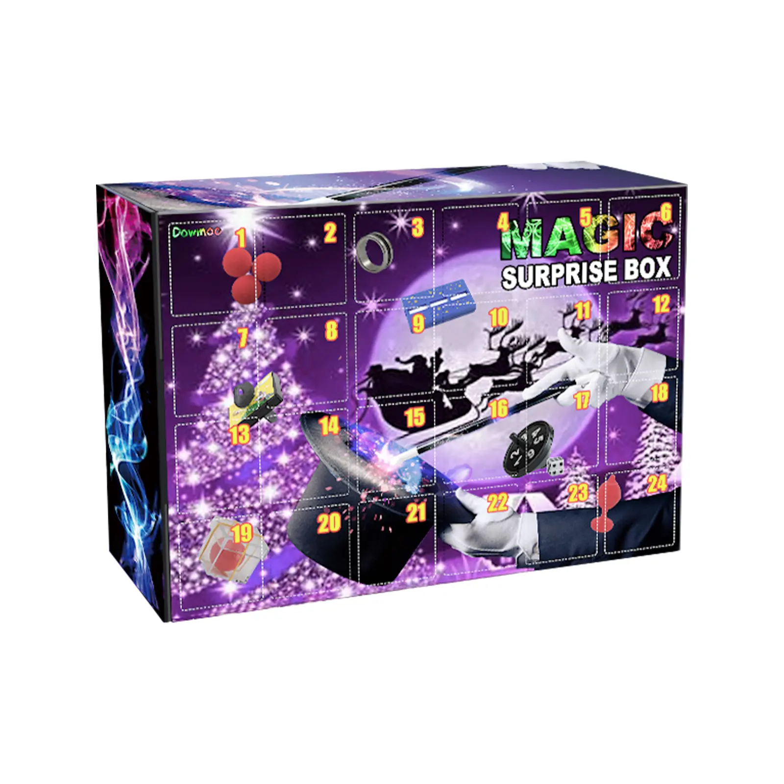 Dowmoo 24-Day Countdown Magic Trick Blind Box Advent Calendar, Beginner Unisex Trick Kits, 8+ Years Fun Stress-Relief Christmas Gifts for DIY Hobbyists