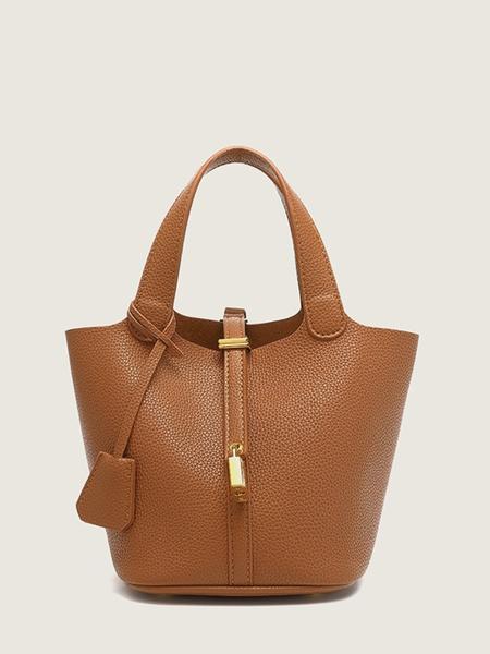 Mini Faux Leather Bucket Bag for Women, Fashionable Bucket Bag, Trendy PU Small Handbag Purse, Girl's Vegetable Baskets bag, Retro Top Handle Tote Bag, Suitable For Commuting, Parties, TravelSatchel, Work