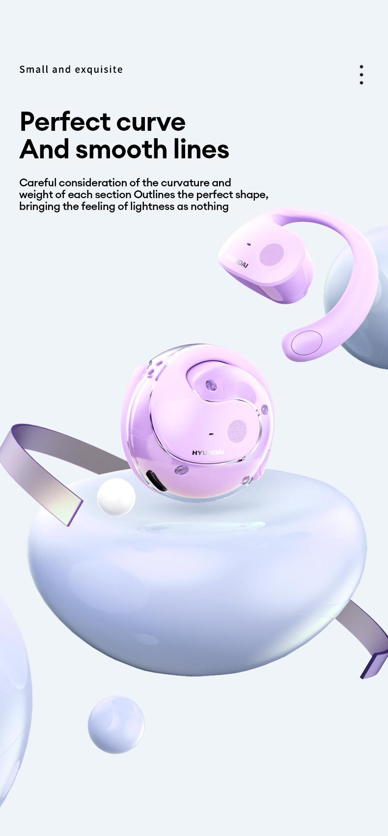 HYUNDAI T26 PRO Audio Earbud Wireless Bluetooth 5.4 Stereo Headset, Chargeable & Automatic Connection, Noise Reduction, Waterproof Sport Headphones for Music & Calls