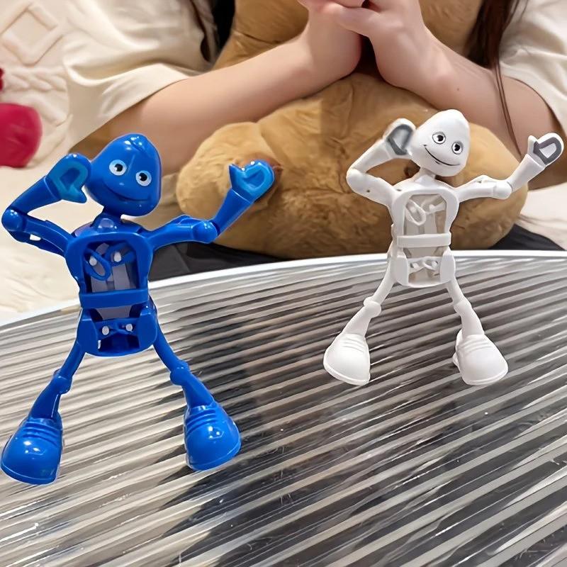 1pc Realistic Dancing Robot, Wind-Up Spring Design, Funny Split Pose, Fun Swinging Ornament, Creative Holiday Gift