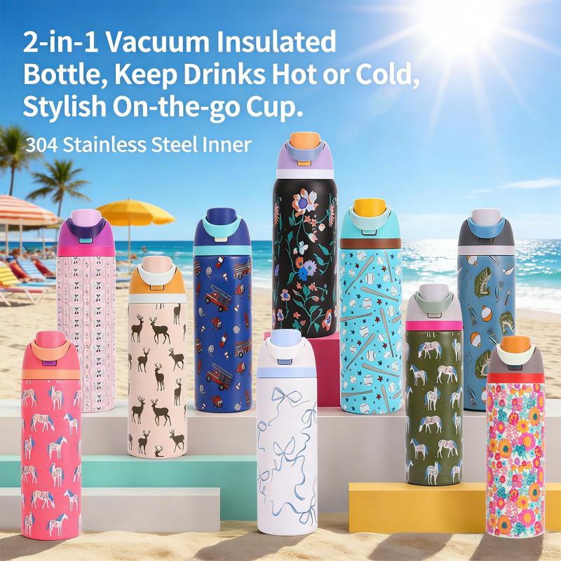 Universal replacement cup lid, leak-proof one-touch design, fits 16oz / 24oz / 32oz / 40oz cups, made of durable PP material, Tumbler Replacement Lid