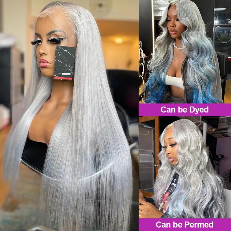 Bling Hair Silver Grey Color Straight 13x4 Lace Front Wig Human Hair Brazilian Transparent Lace 13x6 Frontal Wigs For Women Human Hair Preplucked #TikTokShopBlackFriday Bling Hair Silver Grey Color Straight 13x4 Lace Front Wig Human Hair Brazilian Transparent Lace 13x6 Frontal Wigs For Women Human Hair Preplucked #TikTokShopBlackFriday