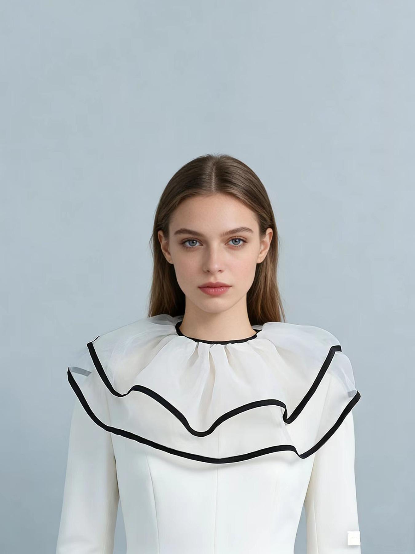 Vintage Court Style Ruffle Fake Collar, Organza Edge Decoration, Versatile High-End Look, Perfect for Any