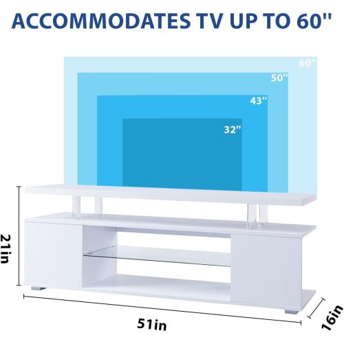 [Bellemave]TV Stand for 50-59 inches/ 60-69 inches TV LED Gaming Entertainment Center Media Storage Console Table with Large Side Cabinet for Living Room White