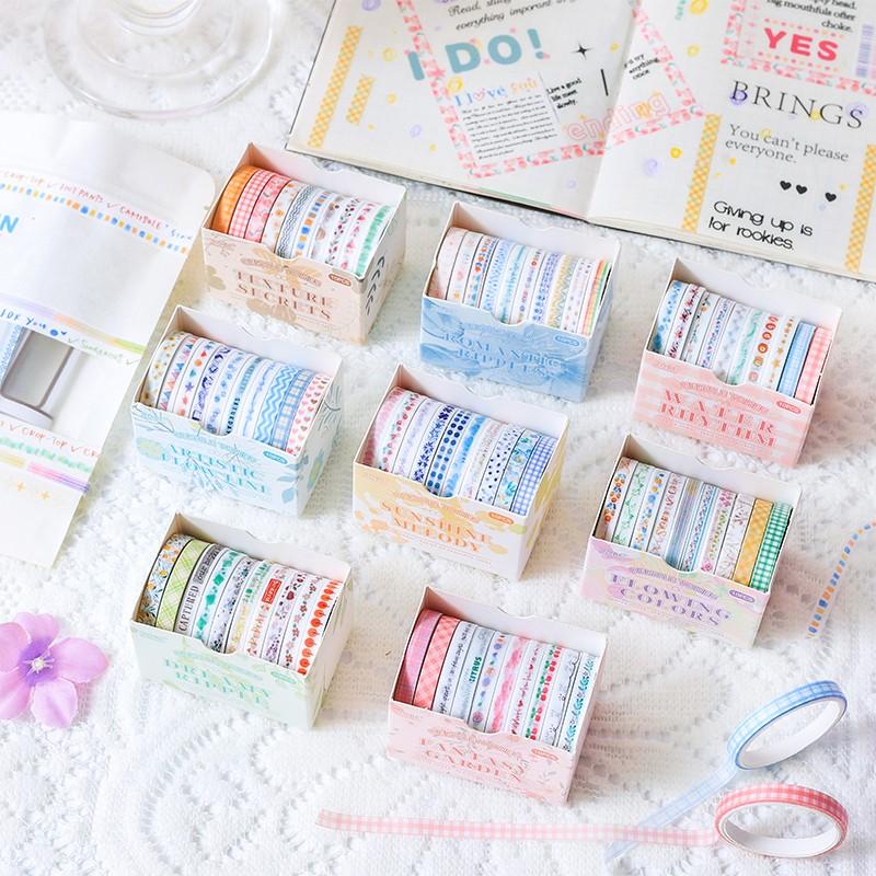 10 Rolls/box Washi Tape, Soft Color Scrapbooking Material, Decorative Log Book Computer Card Gift Stickers, Perfect for Holidays and Birthdays