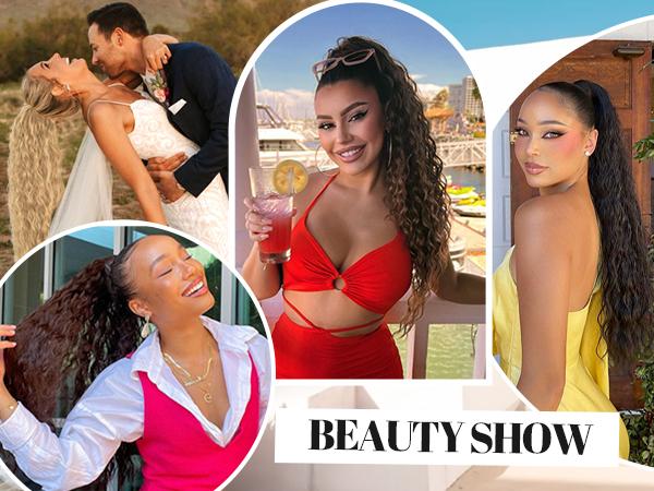 [AISI HAIR]Ponytail Extension 30 Inch Drawstring Ponytail Hair Extensions for Women Long Curly Black Brown Clip in Ponytail Synthetic Hairpieces for Daily Use