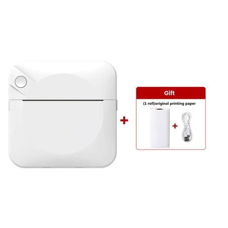 Portable Mini Printer, USB Rechargeable Wireless Thermal Printer with Paper, Ideal for Home Office School Portable Photo Printer, Print Photos