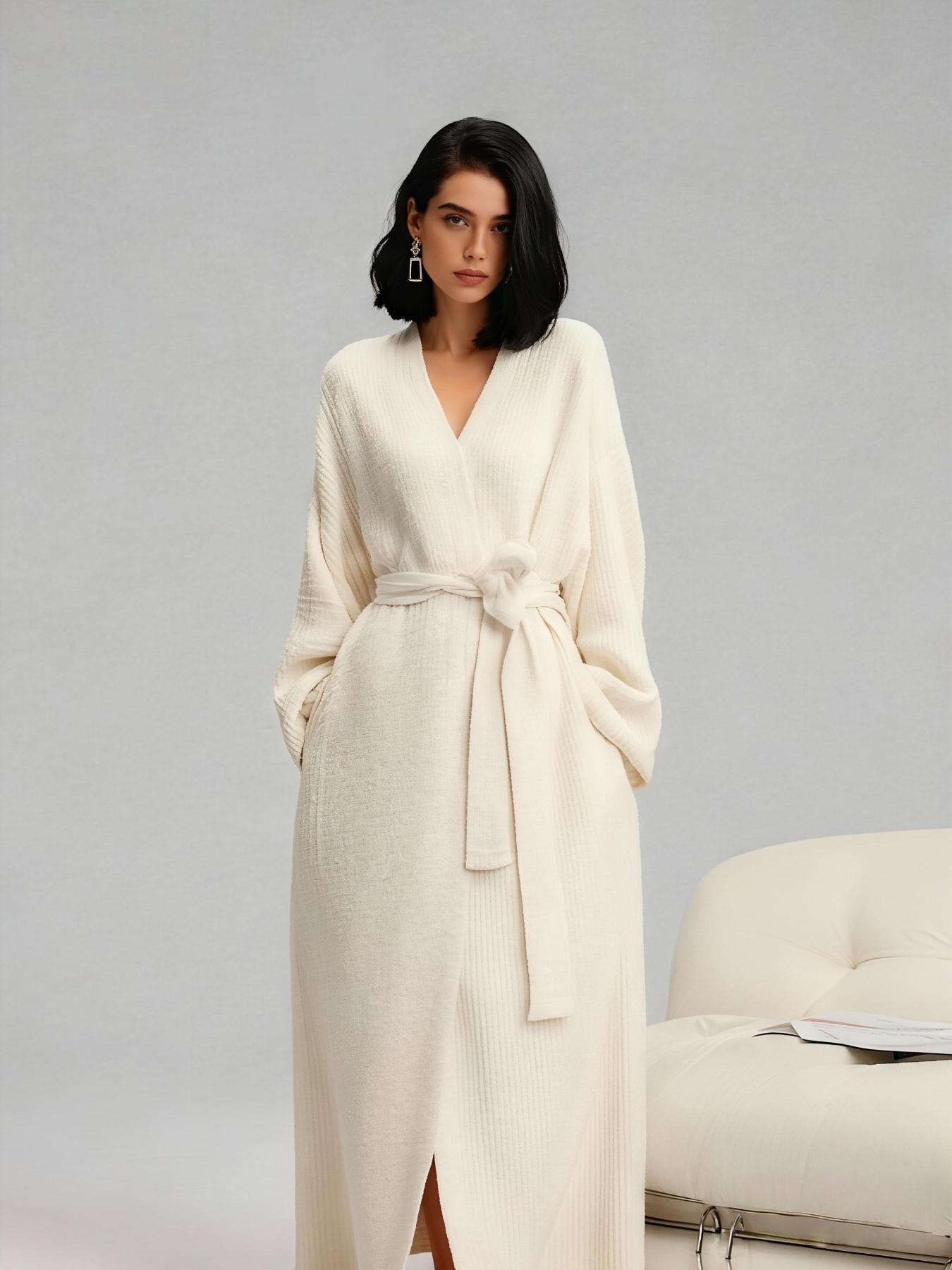 【COZY Soft Plush Feel】Women's Double-Sided Fleece Robe｜Thickened Long Plush Casual Loungewear｜Warm Flannel Pajamas for Fall & Winter｜Soft, Cozy, and Wearable Indoors & Outdoors