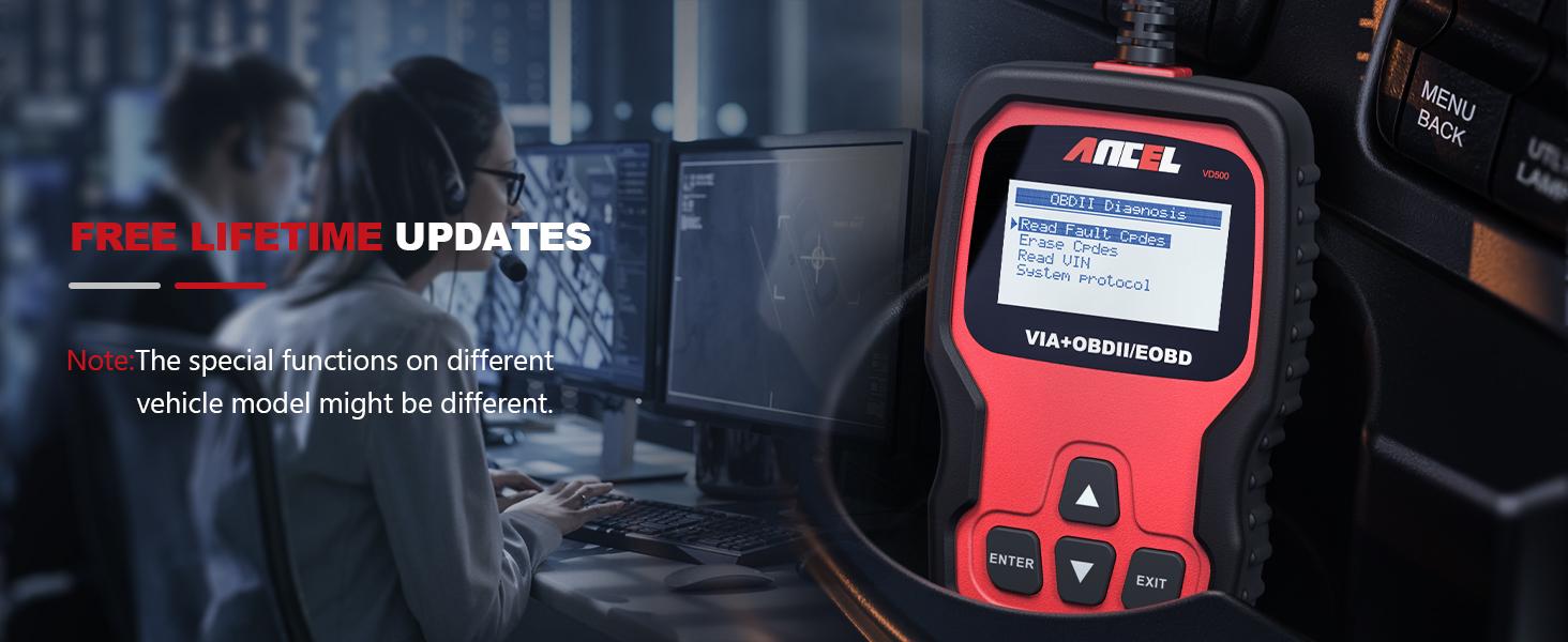 ANCEL VD500 OBD II DiagnosticScanner for Volkswagen VW AudiSkoda Seat Diagnosis Check EngineLight EPB ABS SRS Code Reader OilThrottle Position Adaption Brake PadReset Tool