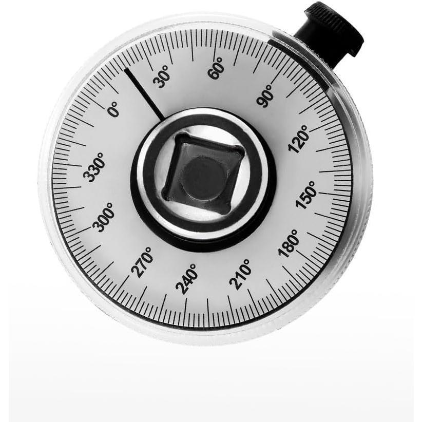 1/2 Inch Torque Wrench Angle Gauge Tool, 360° Adjustable 1/2" Drive Torque meter Wrench Set, Professional Measure Tool