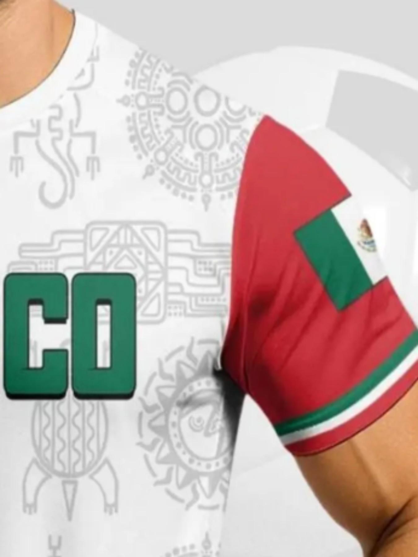 Men's Mexican Aztec Calendar Sport T-Shirt, Street Style Round Neck Short Sleeve Top, Loose-Fit All-Season Clothing