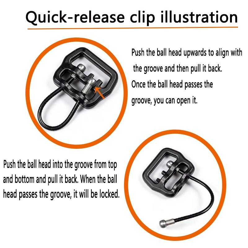 Ak Quick Release Buckle Tactical Rope Attachment, Fast Connect Strap Adapter Kit, 2 Pieces Per Pack, Essential Gear Accessories