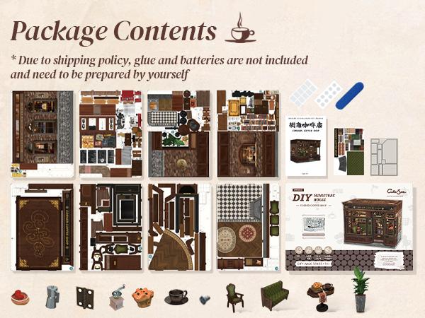 CUTEBEE CORNER COFFEE SHOP DIY Wooden Dollhouse Handmade Miniature Room with Furniture & Dust Cover Perfect Black Friday Christmas Gift