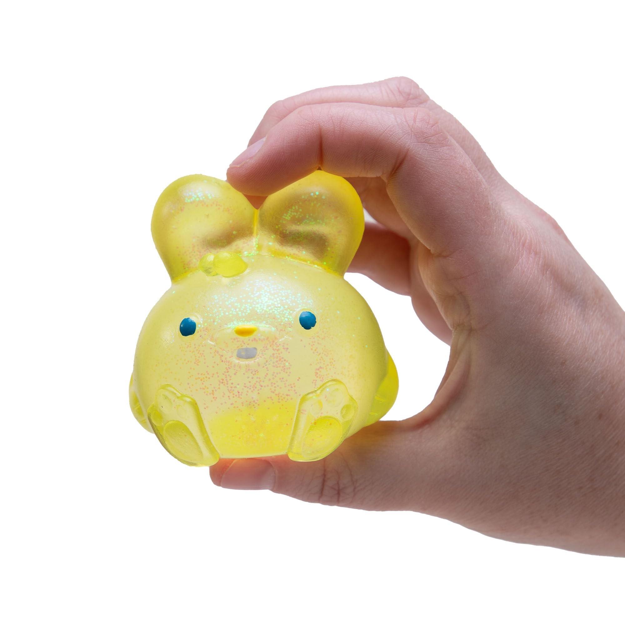 3 Colors Soft Candy Bunny Toy with Jelly Filling, Sensory Stress Relief, Easter Basket Stuffer, Perfect Gift for Kids