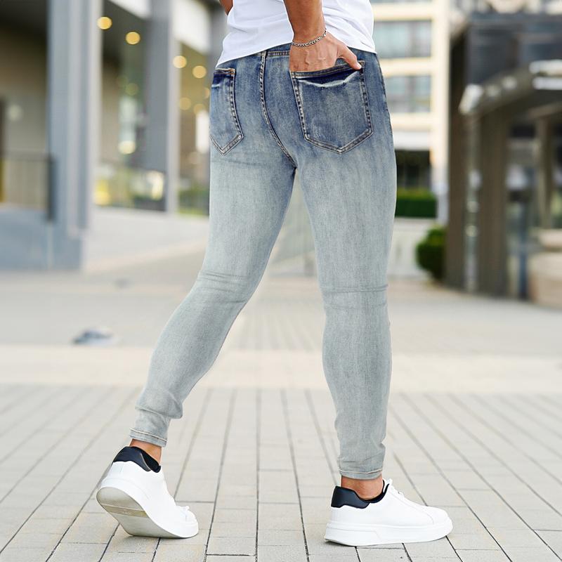 GINGTTO Men's Ripped Skinny Jeans Slim Fit Stretch Denim Pants Distressed Tapered Leg Fashion Pants