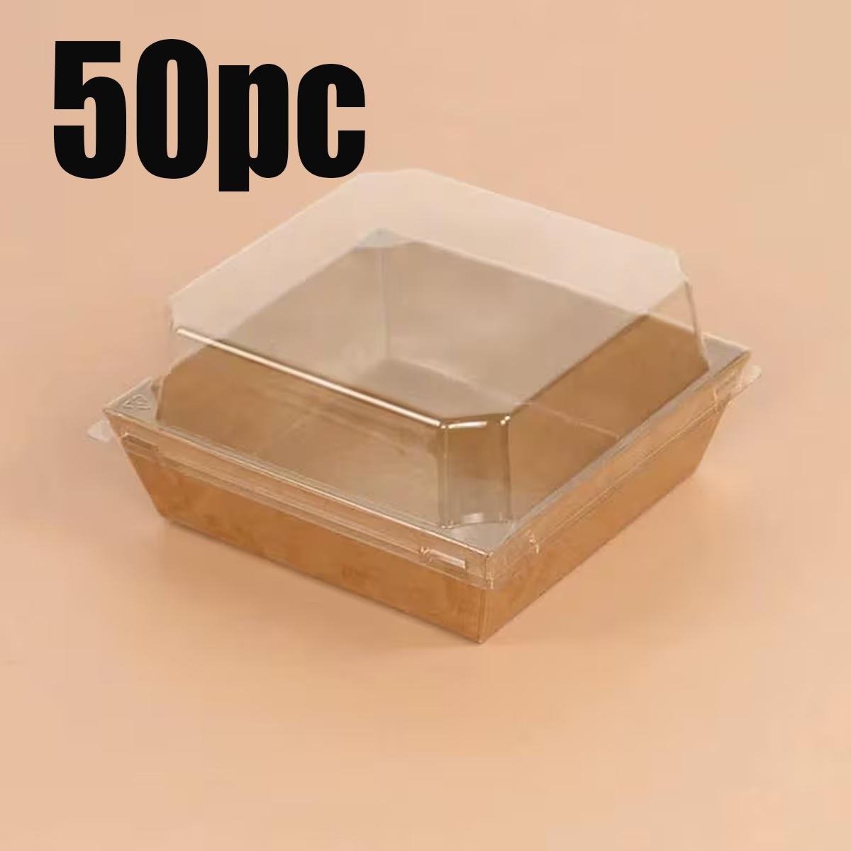 10/30/50pc transparent lid rectangular Premium cake box, disposable container, pastry container, takeout packaging box, Bakeware, suitable for sandwiches, desserts, pastries and light meals, especially suitable for festivals, parties
