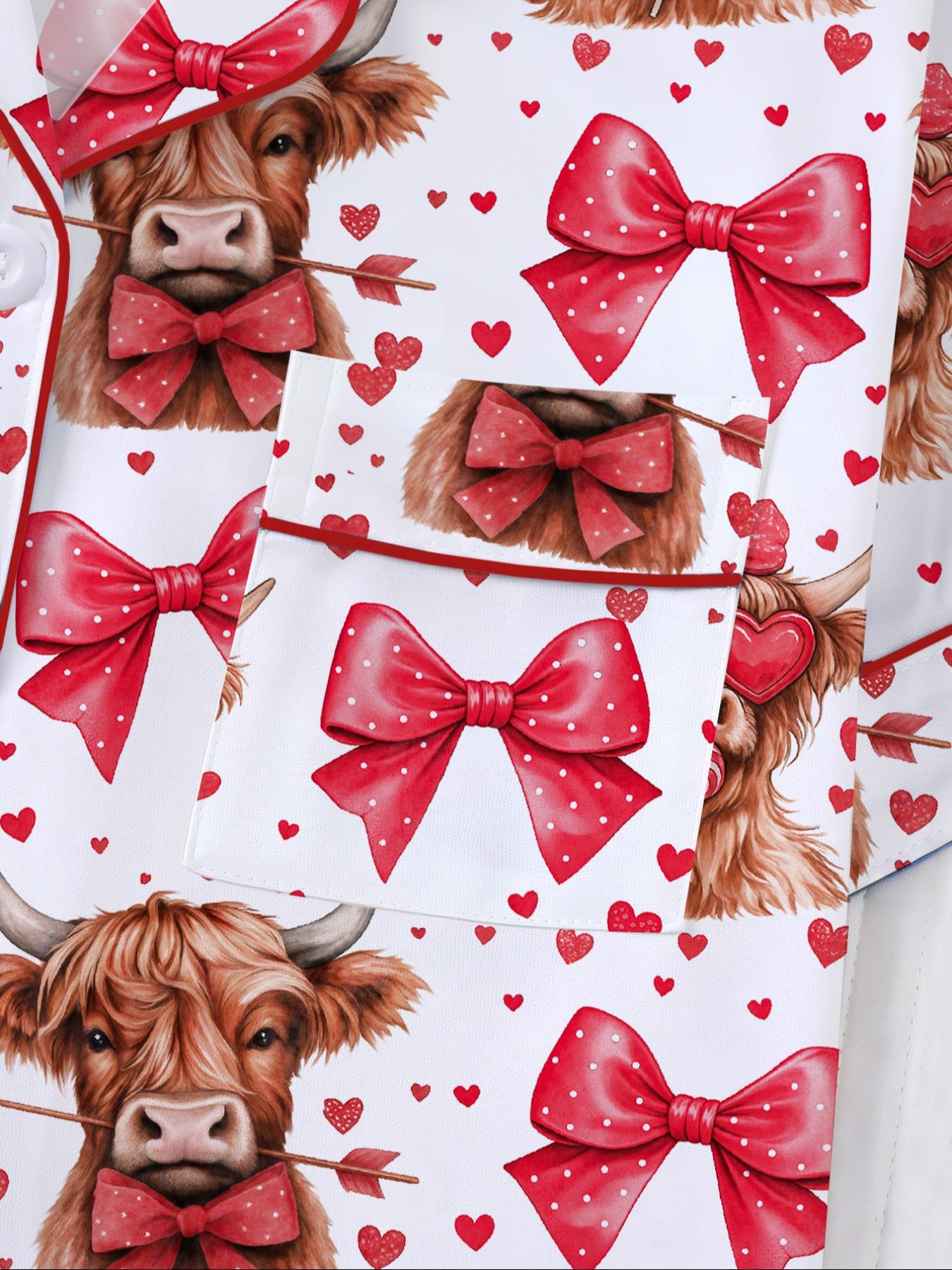 Women's Sleepwear Set, Short Sleeve Button-Up Top & Elastic Shorts, Soft Fitted Design, All-Season Comfortable Home Wear