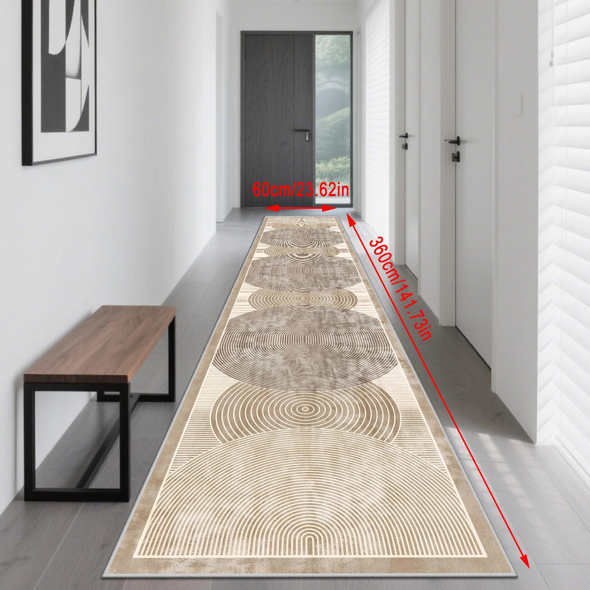 Nordic Style Long Runner Rug, Easy Clean Hallway Kitchen Mat, Soft Comfortable Bedroom Bedside Carpet, Ideal for Laundry Room Home Decor
