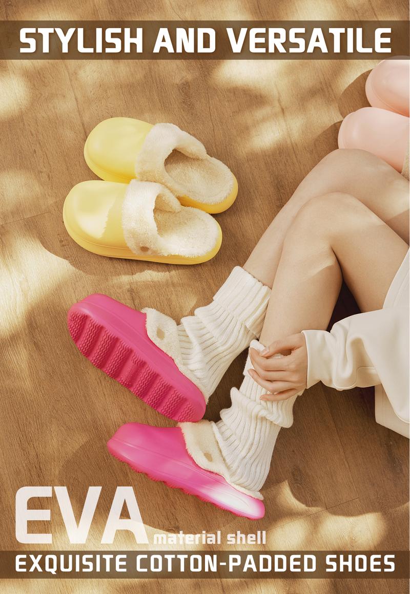 YASSIA Cozy Removable Fleece-Lined Winter Slides | Warm, Non-Slip & Water-Resistant Slippers Girl Women