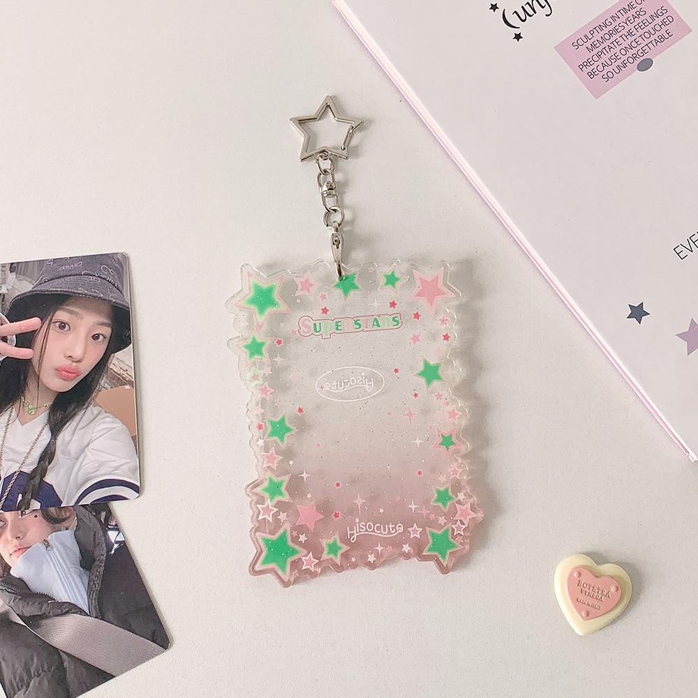 INS Style Star Photo Card Holder Photocard Case Instant Camera Photo Frame Keychain Backpack Pendant 3inch Idol Photo Holder