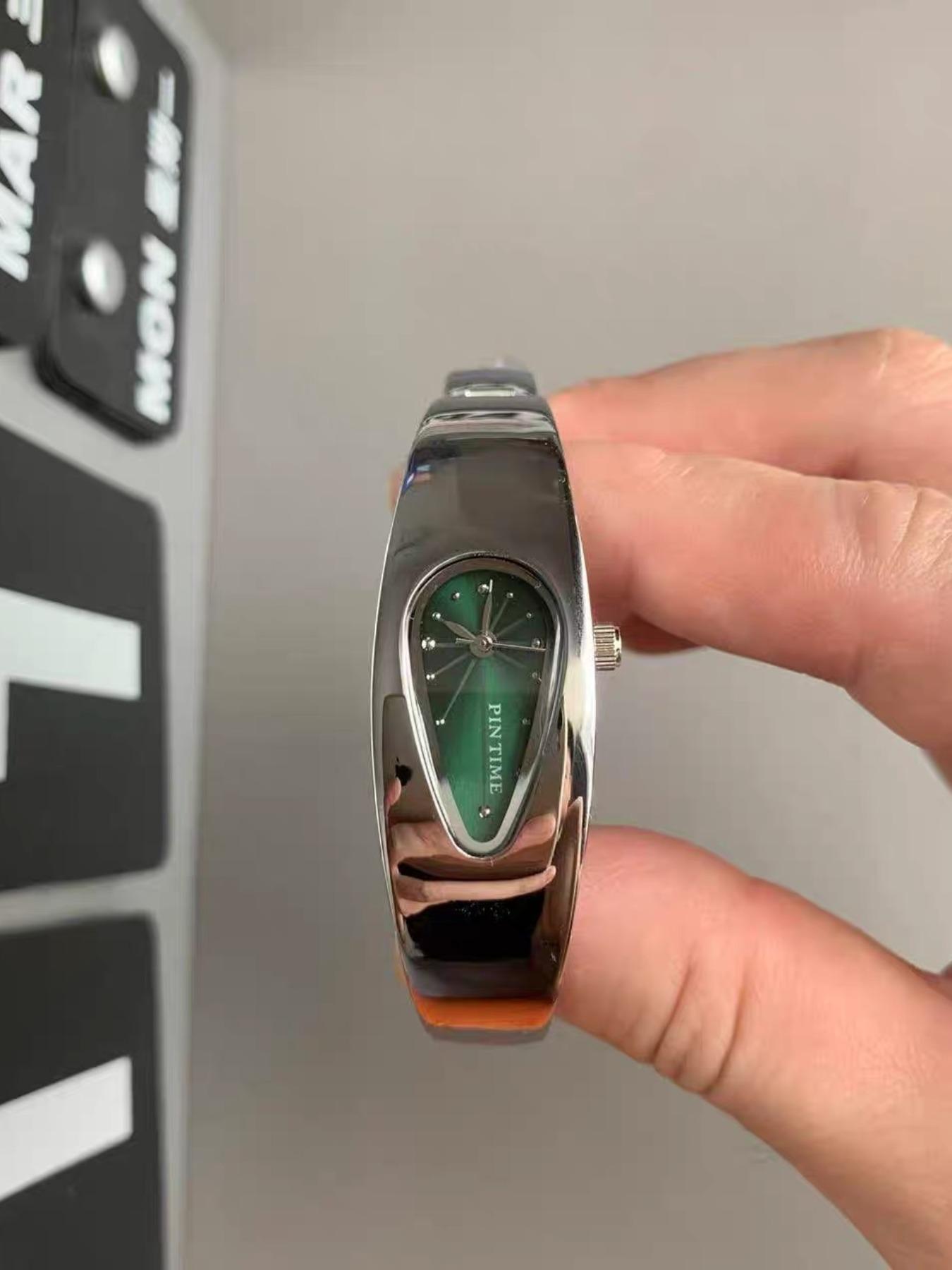 Y2K Water Drop Watch, Vintage Trendy Unisex Bracelet Watch, Waterproof Metal Case, Silver Color Dial, Quartz Movement, Ideal Gift, Wearable Wristwatch