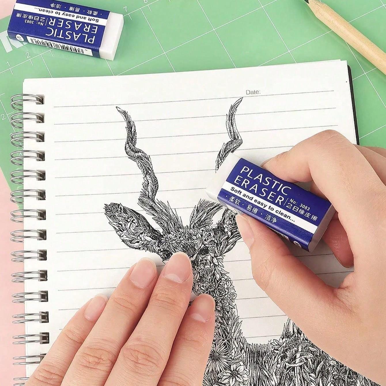 Multi-Pack Rectangular Erasers (30/24/12/6/4/2/1pcs), Clean Traceless Rubber Eraser, Ideal for Drawing, Sketching, Writing, Office, School Supplies