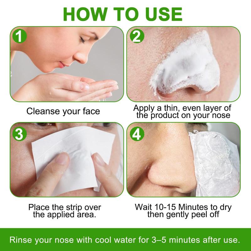 Masaigge Plant Nose Pore Strips 60pcs & Nose Cleansing Mud Mask 30g, Contains 2% Salicylic Acid, Deep Cleaning, Brighten Skin