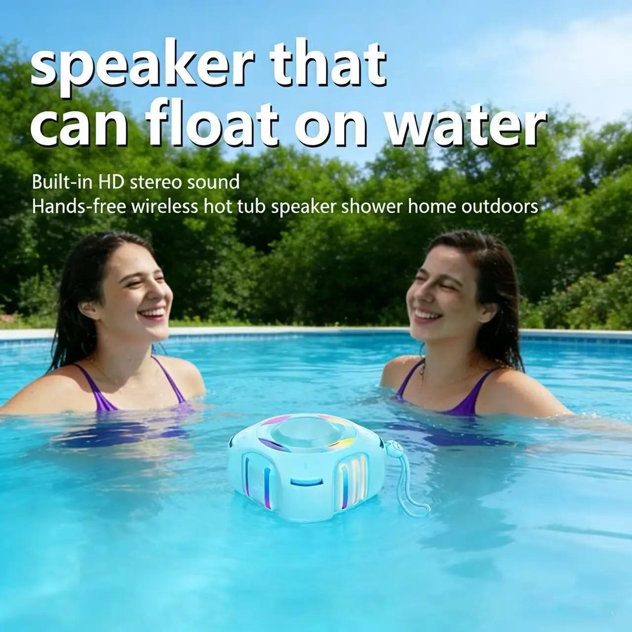 Bluetooth-compatible Waterproof Speaker Ipx7, 2000mah Portable Wireless Speaker with LED Light, HD Sound and Bass, Ideal for Beach, Kayak, Pool, Camping, Gift