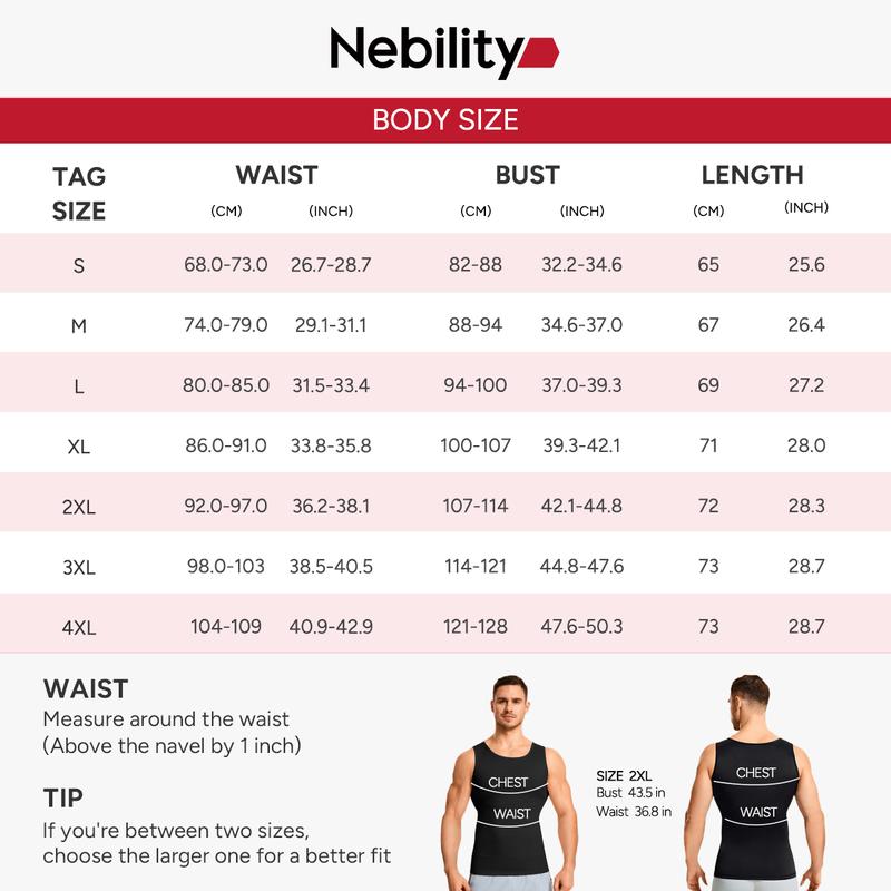Nebility Men's Sleeveless Crew Neck Belly Compression Tank Activewear Menswear Tank Top Straps Undershirt Menswear