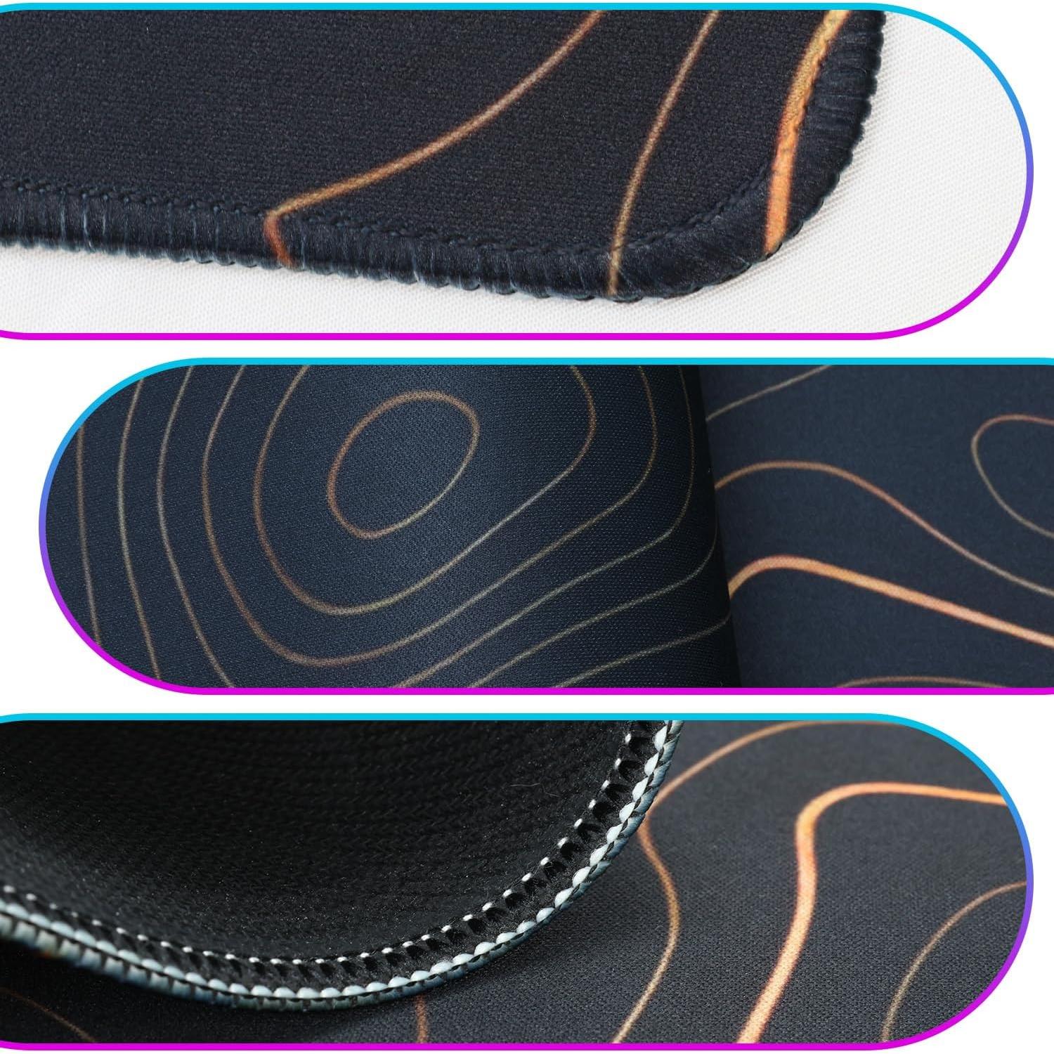 Pad Gaming Mousepad, 31.5 x 11.8in Large Desk Mat Keyboard Pads Extend Long XL  Mat with Non-Slip Base Desk Accessories for  Office Keyboard  (Black Topographic Orange)