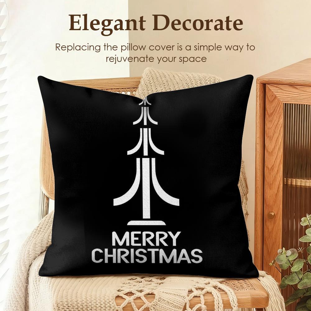 Famous Game Company A-Atari Cushion Cover Natural Linen Cushion Cover, Summer Cool Double-Sided Digital Print Pillow Case with Hidden Zipper, Soft Breathable Machine Washable Throw Pillow, Fresh Home Decor for Living Room Bedroom Sofa Couch Gift