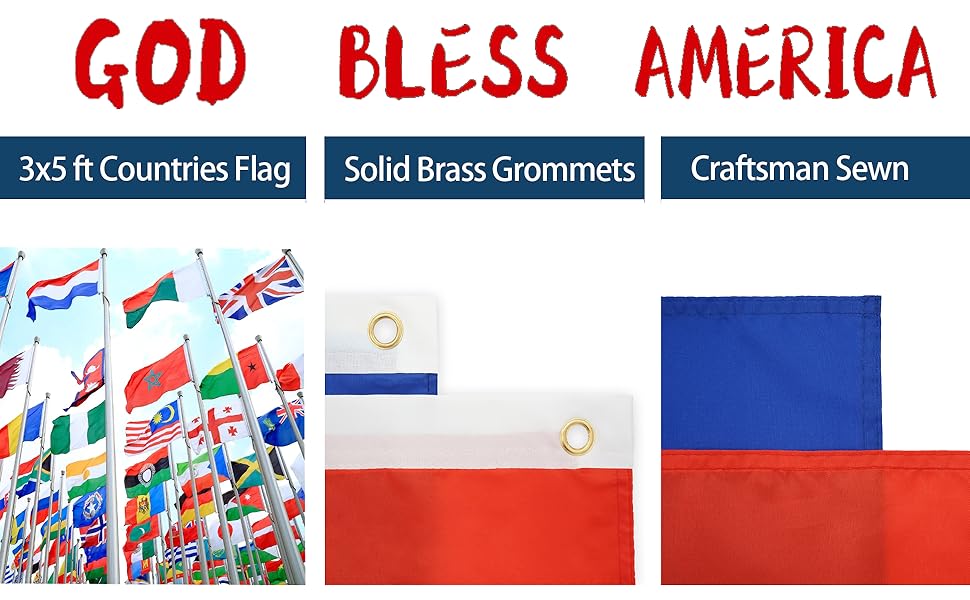 2 Pack Puerto Rico 3x5 Foot Polyester Puerto Rican National s Polyester with Brass Grommets 3 X 5 Ft