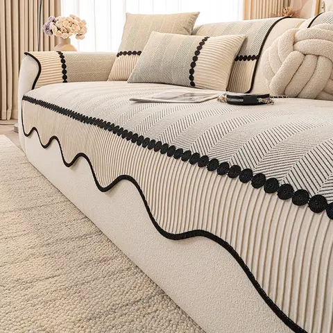 Pet-Friendly Sofa Cover, Couch Covers, Striped Multi-Functional Cushion, Suitable for Living Room and Bedroom, Easy to Clean, Washable #GLOBAL PICKS
