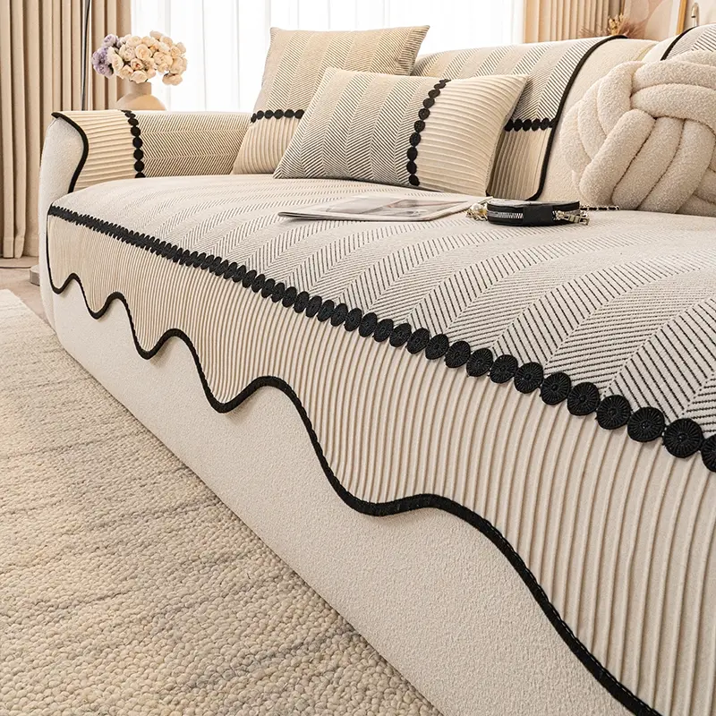 Pet-Friendly Sofa Cover, Couch Covers, Striped Multi-Functional Cushion, Suitable for Living Room and Bedroom, Easy to Clean, Washable #GLOBAL PICKS