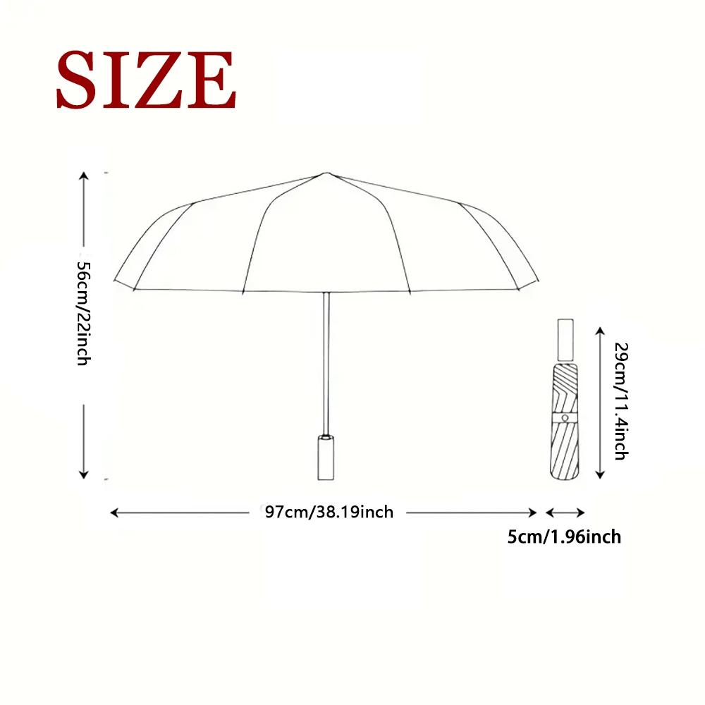 Floating World Wave Automatic Umbrella, Lightweight Retractable Travel Umbrella, Japanese Inspired Design, Windproof 8 Ribs, Unisex
