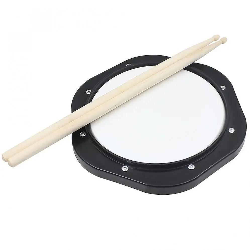 10 Inch Practice Pad for Jazz Drum Set, Abs Material, Includes Drumsticks and Bag, Ideal for Beginners and Professionals