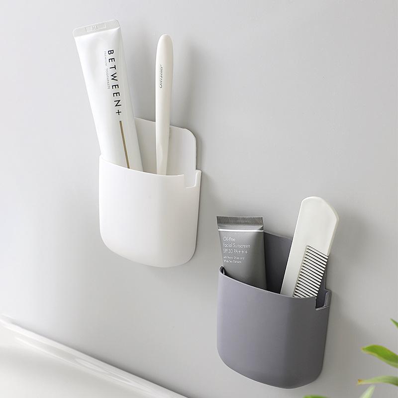 White Wall Hanging Storage Box Household Living Room Conditioner Remote Control Bedside Phone Storage Holder Organizer Box Shelf