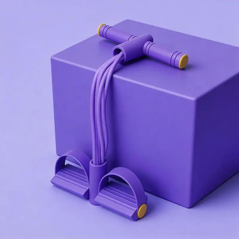 Elastic Abdominal Crunch Pull Rope Fitness Equipment, 8-Piece Resistance Bands, Home Gym Yoga Core Training, Durable Design